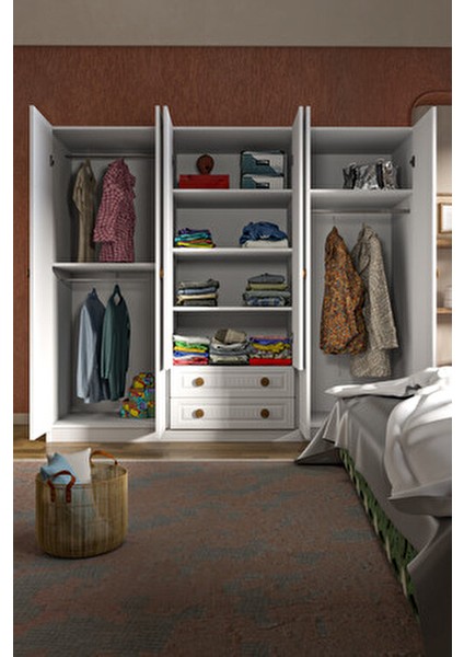 Bohem 6 Kapak 2 Çekmece Mdf Kapak Gardırop fiyatları