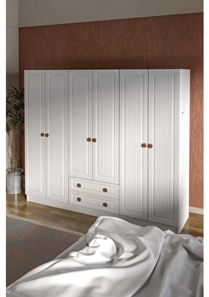 Bohem 6 Kapak 2 Çekmece Mdf Kapak Gardırop modelleri