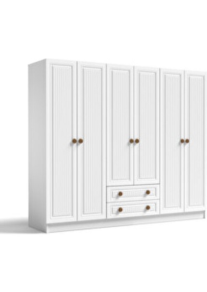 Bohem 6 Kapak 2 Çekmece Mdf Kapak Gardırop indirimleri