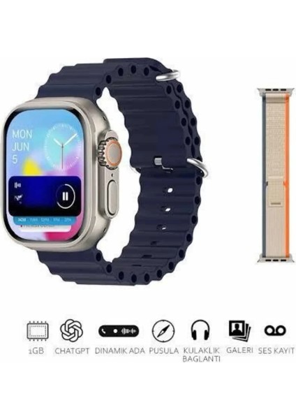 Akıllı Saat Çok Fonksiyonlu Unısex Sosyal Medya Girişli Bluetooth Bağlantılı indirimleri