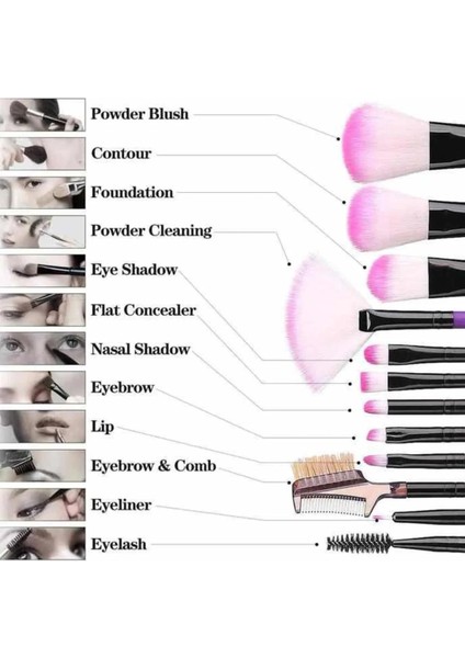 Makyaj Fırçası 12 Parça Set Yumuşak Uçlu Göz Makyajına Uygun Hafif ve Taşınabilir Çanta fırsatları
