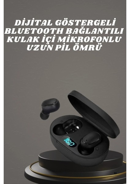 Kulaklık Dijital Göstergeli Bluetooth Bağlantılı Kablosuz Kulak Içi Mikrofonlu Dokunmatik Kontrol fiyatları