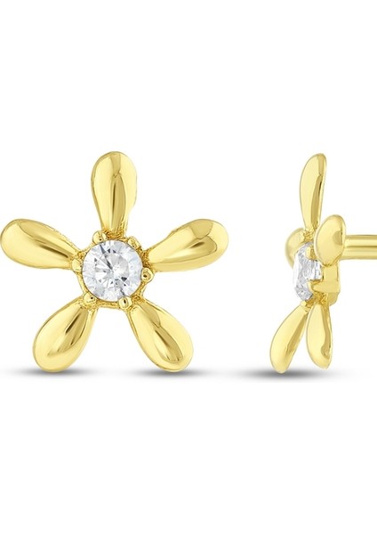 Çiçek Figürlü Altın Çocuk Küpe - 14K fiyatları