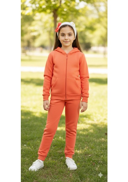 3 Iplik Şardonlu Kapüşonlu Eşofman Takımı 2'li I Çocuk Takım Cepli Kapüşonlu I Fermuarlı Takım modelleri