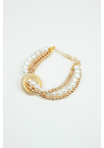 Üç Sıralı Gold Halka Detay Bileklik fiyatları