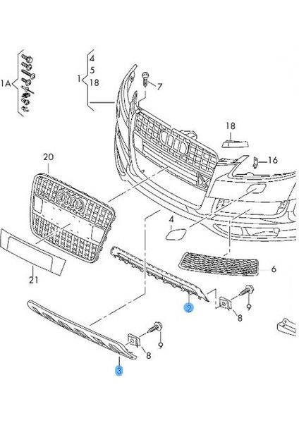 Audi Q7 4l 2006-2015 S-Line Ön Tampon Alt Orta Izgara fırsatları