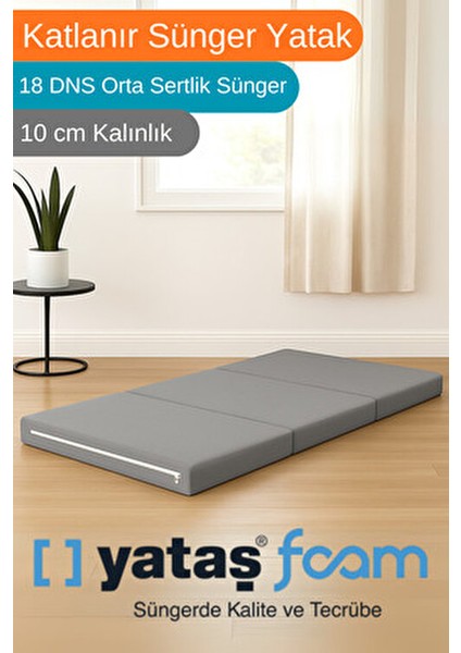 Katlanır Micro Cotton Sünger Yer Yatağı ve Minderi 10 cm 18 Dns Orta Sertlik Sünger