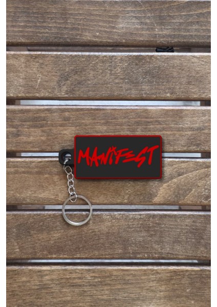 Manifets Grubu Manifestival Temalı Sert Plastik Anahtarlık Kırmızı – Özel Tasarım, Dayanıklı, Şık fiyatları