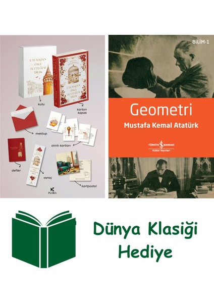 Uyumadan Önce Tuttuğum Dilek - 1 (Karton Kutu Set) + Geometri + Dünya Klasiği Hediye