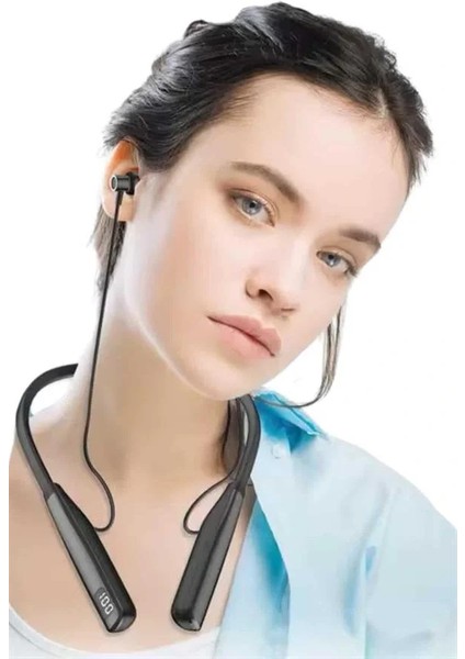 Boyun Askılı 100 Saat Kablosuz Kulaklık Göstergeli Bluetooth Kulaklık indirimleri