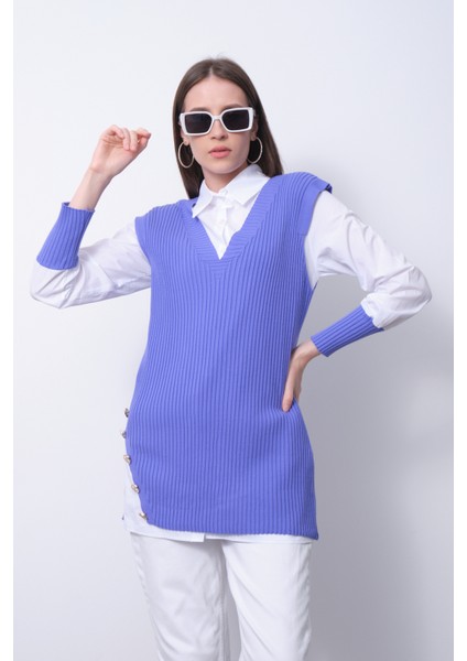 Fitilli Triko Süveterli Gömlek Ikili Kombin modelleri