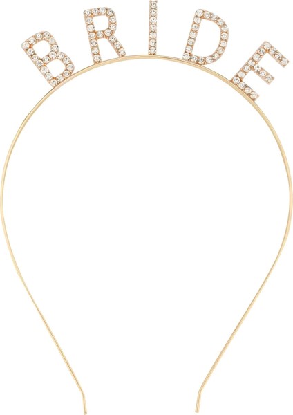 Altın Gold Renk Bekarlığa Veda Kristal Taş Bride Tacı Ithal 16X10 cm - Lisinya fiyatları
