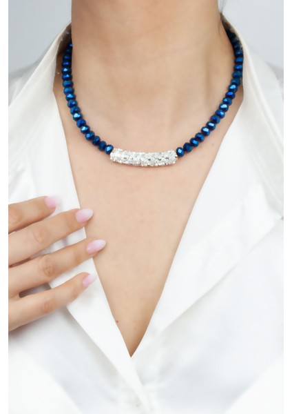 Mavi Kristal Zirkon Detay Kolye fiyatları