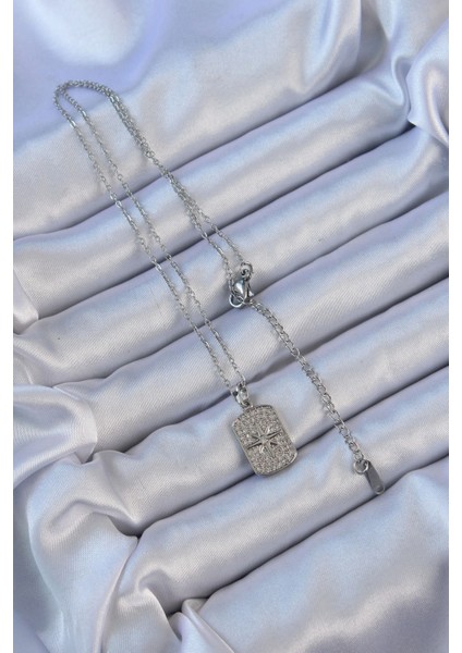 316L Çelik Zincir Gümüş Renk Zirkon Taşlı Kutup Yıldızlı Vintage Kolye - TJ-BKO9124 fiyatları