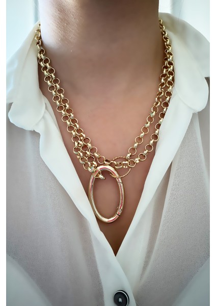 Çift Sıralı Klipsli Kolye fırsatları