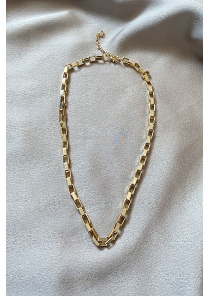 Kalın Geometrik Zincir Klasik Kolye fiyatları