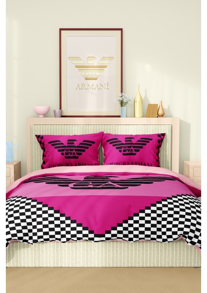 Nevresim Takımı Çift Kişilik Pamuklu Saten Kumaş 6 Parça 3D Dijital Baskı Duvet Cover Set Model No: