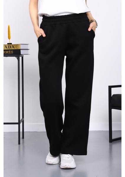 Siyah Bel Lastikli Şardonlu Eşofman Altı fırsatları