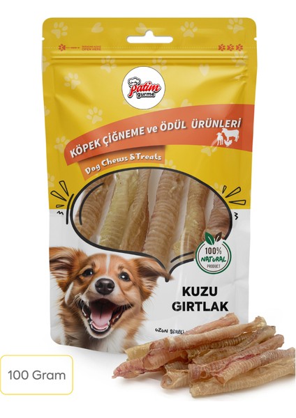 Kuzu Gırtlak 100 Gram Doğal Köpek Ödül Maması