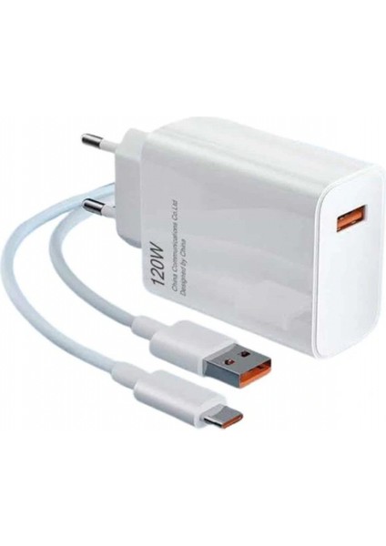Type C Yüksek Hızlı Şarj Aleti Beyaz 120W Ultra Uzun Ömürlü modelleri