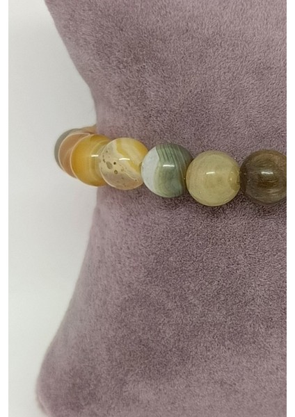 Farklı Tonlu Kahve Akik Doğal Taşlı Bileklik fiyatları