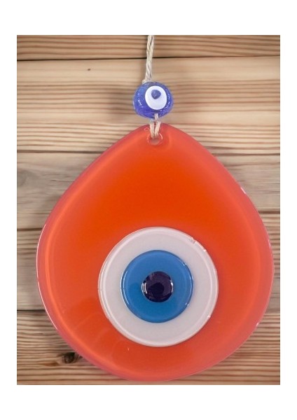 Mavi Nazar Boncuklu Turuncu Renk Nazar Boncuklu Damla Desen El Yapımı Duvar Süsü fiyatları