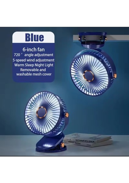 Pratik Taşınabilir Şarjlı Işıklı 5 Kademeli Masaüstü Fan Laciver Vnt-02 fiyatları