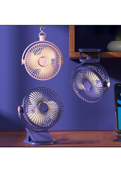 Pratik Taşınabilir Şarjlı Işıklı 5 Kademeli Masaüstü Fan Laciver Vnt-02 modelleri