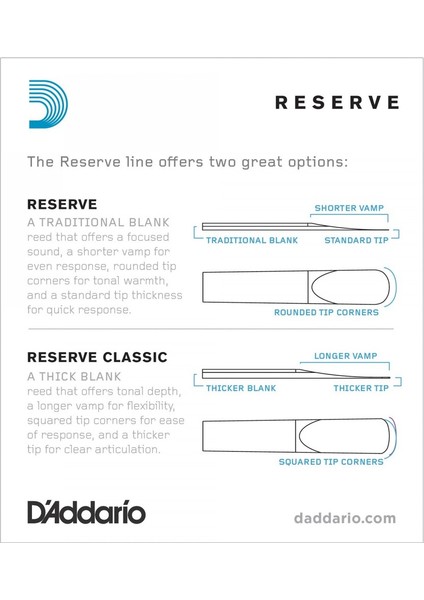 D'addario Woodwinds Reserve DCR10355 Sib Klarnet Kamışı No:3.5+ fiyatları