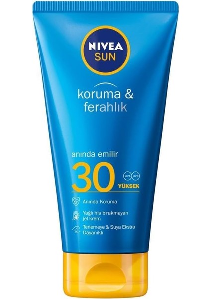 Sun SPF30 Yüksek Güneş Koruyucu ve Ferahlatıcı Krem 175ML, Uva Uvb Koruması, Suya Karşı Dayanıklı