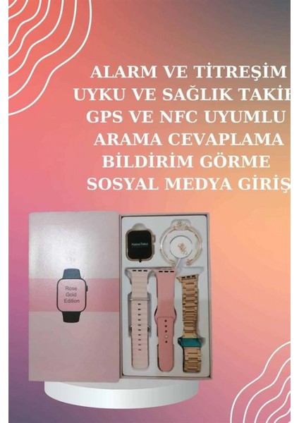 Yeni Nesil Pembe Dokunmatik Ekran Akıllı Saat ve Oyuncu Kulaklığı Kablosuz Bluetooth Kulaklık fırsatları