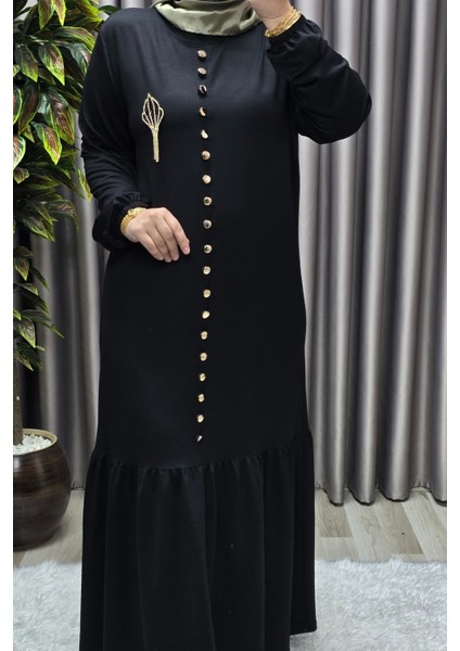 Kadın Giyim Büyük Beden Kristal Düğmeli Elbise fiyatları