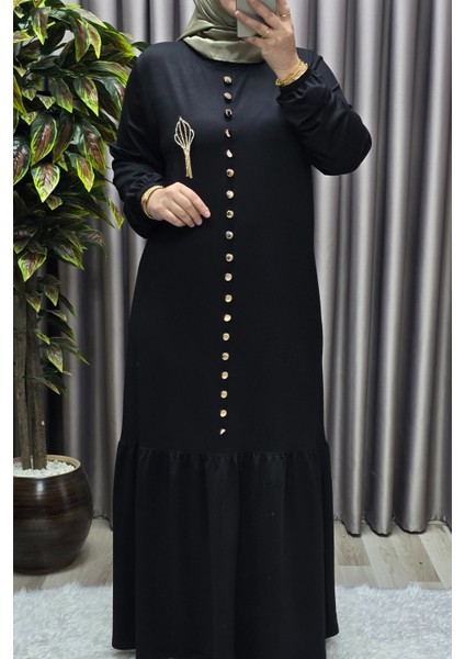 Kadın Giyim Büyük Beden Kristal Düğmeli Elbise fırsatları