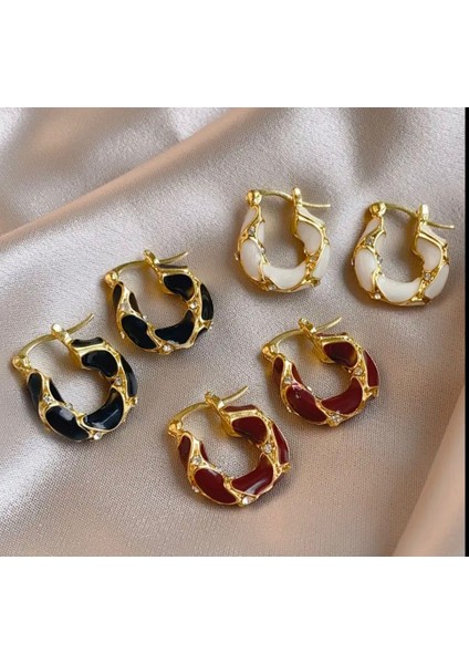 Lüks Mineli Taşlı Halka Küpe fiyatları