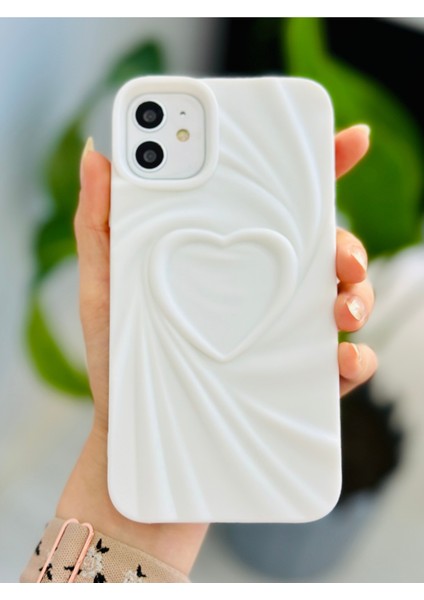 Apple Iphone 11 Uyumlu 3D Mat Saten Kalp Kabartma Desenli Darbe Önleyici Silikon Kılıf fiyatları