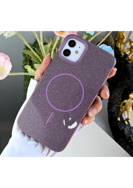 Iphone 11 Uyumlu Simli Glitter Magsafe Özellikli Darbe Önleyici Şeffaf Silikon Kılıf modelleri