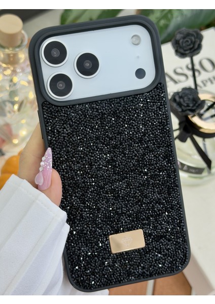 Iphone 17 Promax Uyumlu Elmas Tasarımlı Taşlı Işıltılı Parlak Pırlanta Kılıf