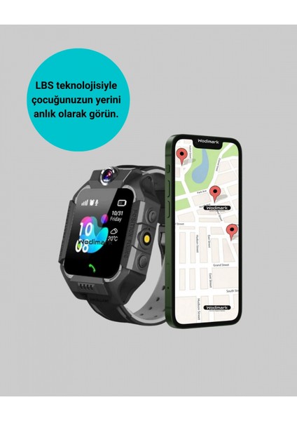 S10 Akıllı Çocuk Saati Siyah Tasarım Adımsayar ve Alarm Fonksiyonu fırsatları