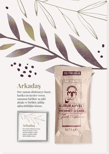 Arkadaş Için Kahve Çikolata Hediye Kartı