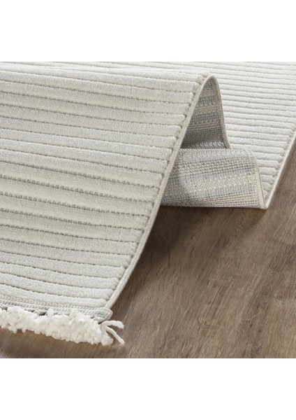 Iskandinav Nora Cream Salon Mutfak Halısı Yolluk