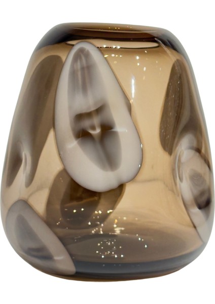 Kahve Sıcak Cam Desenli Vazo Büyük