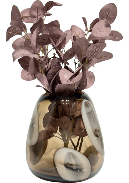 Kahve Sıcak Cam Desenli Vazo Büyük indirimleri