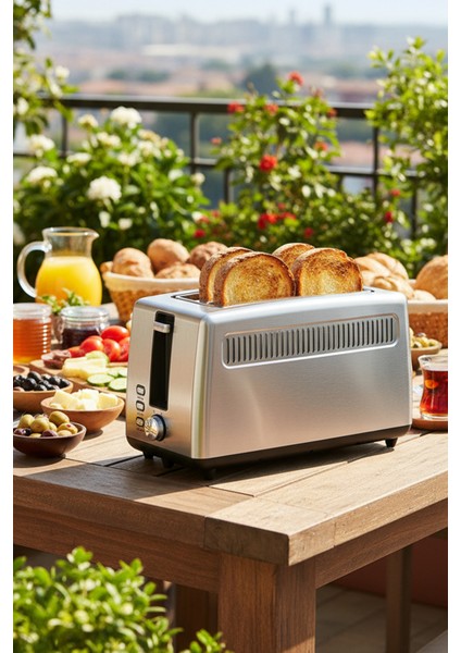 KT-6533 Paslanmaz Çelik Ekmek Kızartma Makinesi | 6 Kademe Ayar, Iptal & Buz Çözme fırsatları