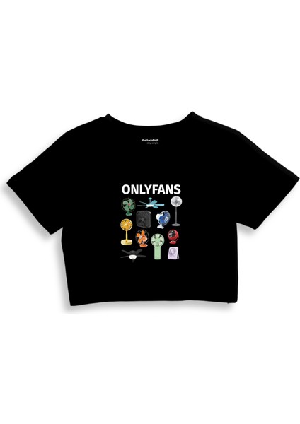 Onlyfans Crop Tişört - Siyah