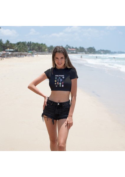 Onlyfans Crop Tişört - Siyah fiyatları