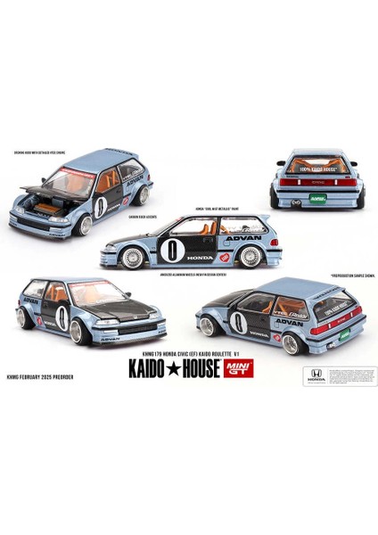 1/64 Kaidohouse Honda Civic (Ef) Kaido Roulette V1