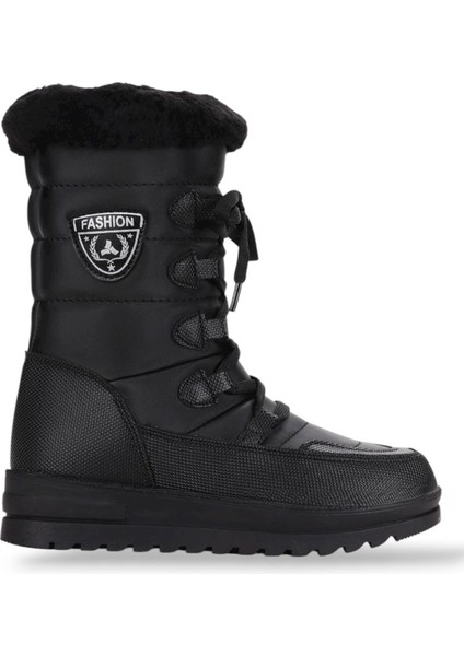 Termal Yünlü Kadın Kar Botu SİYAH