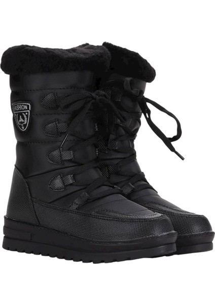 Termal Yünlü Kadın Kar Botu SİYAH