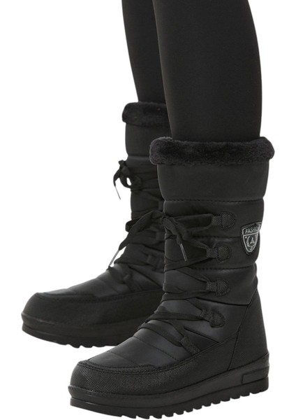 Termal Yünlü Kadın Kar Botu SİYAH