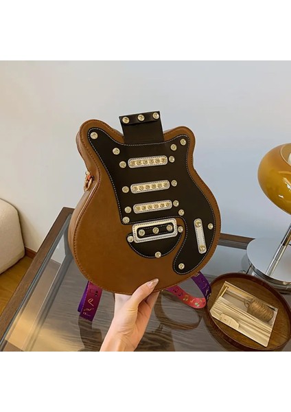 Gitar Şeklinde Omuz Çantası Taşlı fiyatları